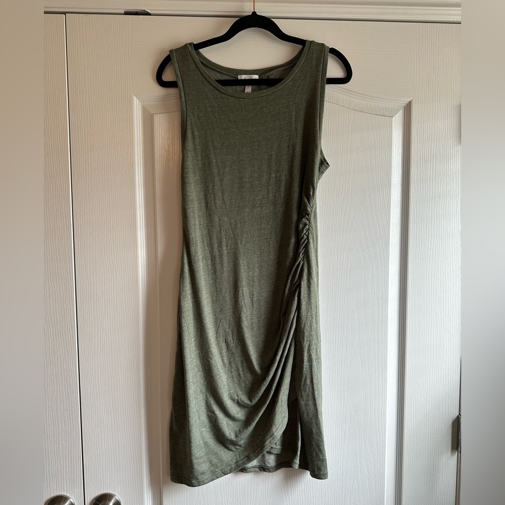 Sage Green Leith Bodycon ruched wrap dress